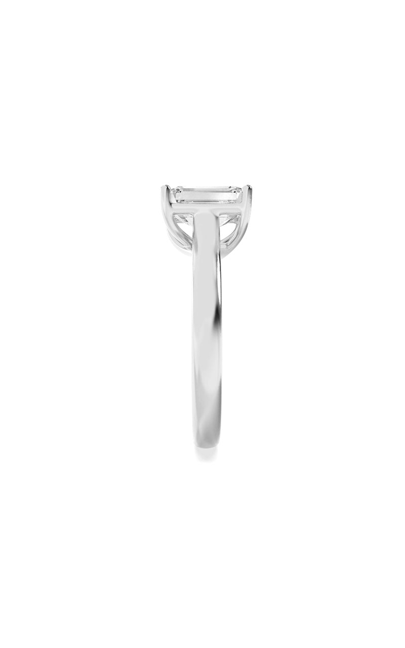 1CTW Radiant Shaped Lab Grown Diamond (F/VS) Plain Cathedral Trellis Shank Solitaire Engagement Ring in 14K Gold