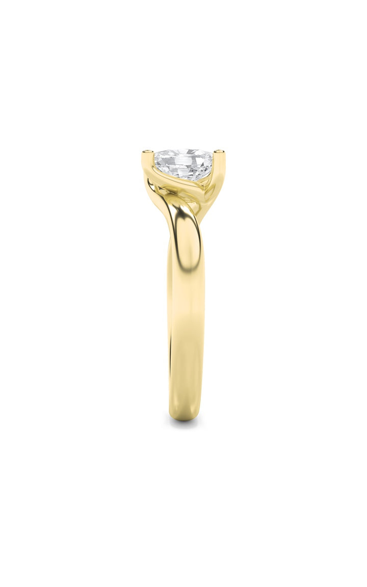 1Cttw Elongated Cushion Shaped Lab Grown Diamond (F/VS) Bypass Shank Engagement Ring in 14K Gold