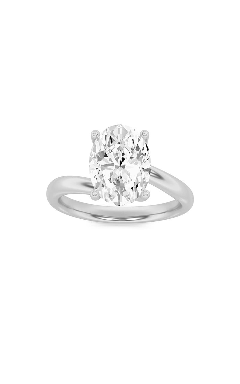 1CTW Oval Shaped Lab Grown Diamond (F/VS) Bypass Shank Engagement Ring in 14K Gold