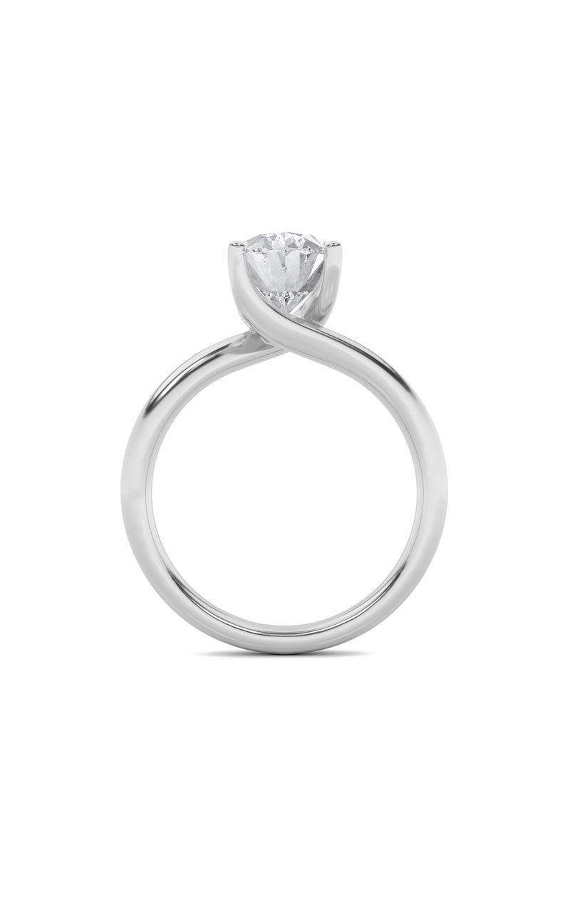 1CTW Oval Shaped Lab Grown Diamond (F/VS) Bypass Shank Engagement Ring in 14K Gold