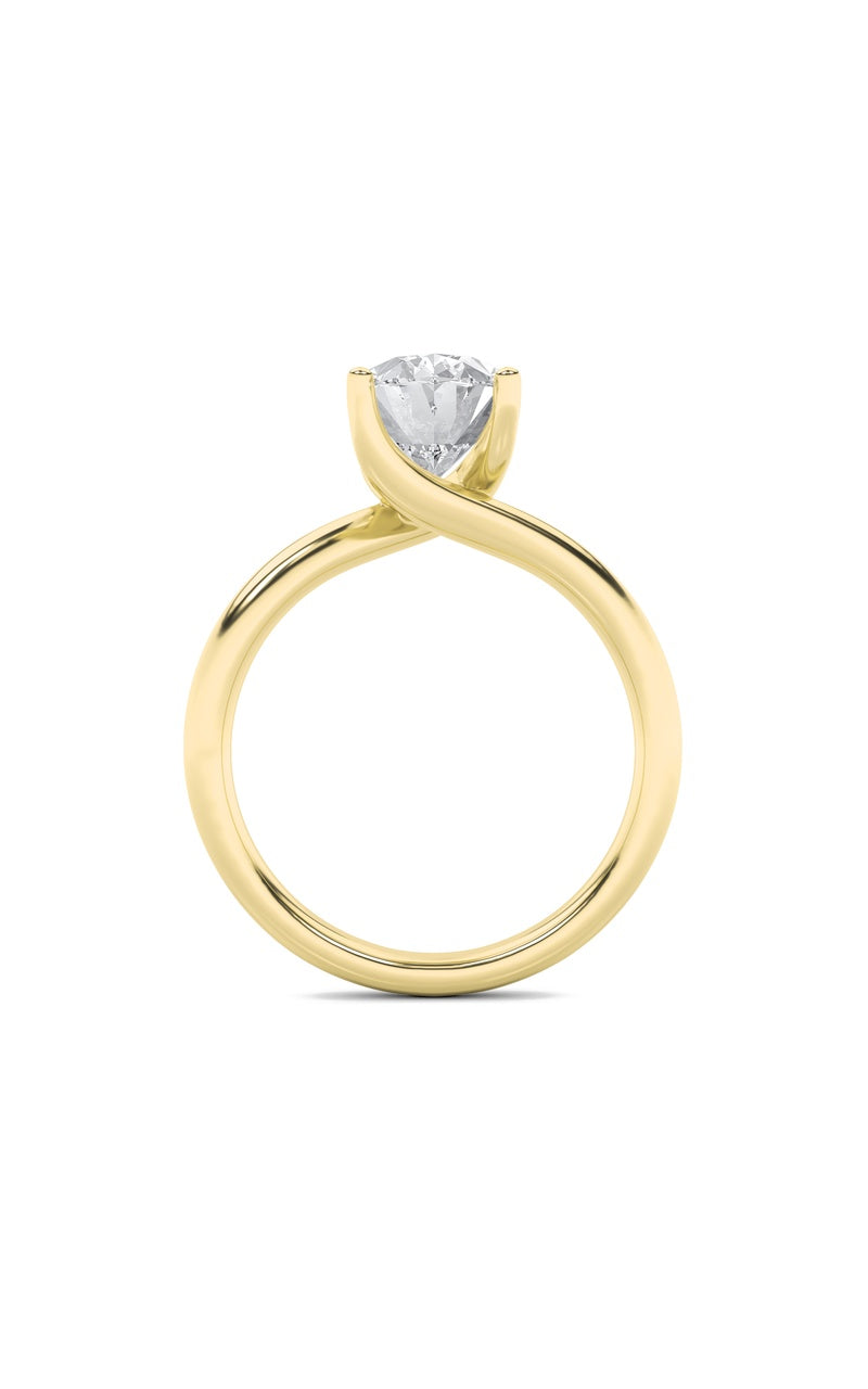 2CTW Oval Shaped Lab Grown Diamond (F/VS) Bypass Shank Engagement Ring in 14K Gold