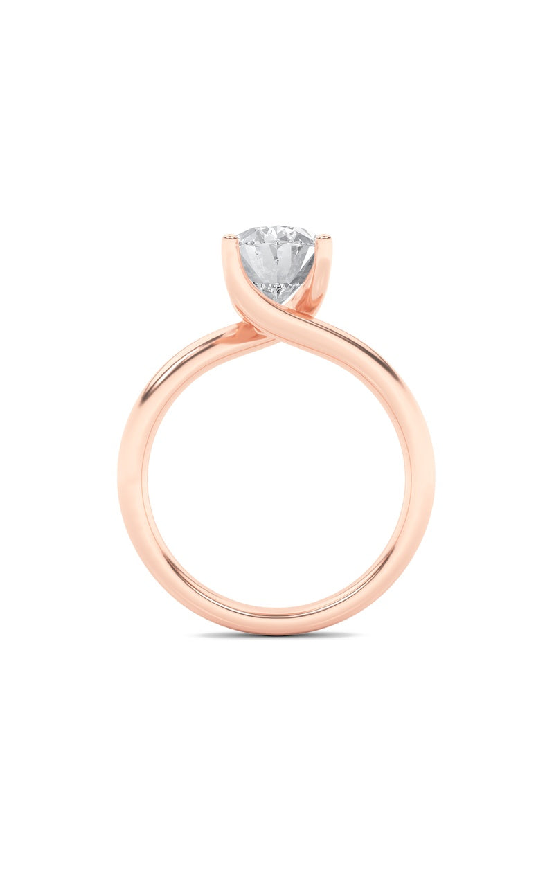 2Cttw Oval Shaped Lab Grown Diamond (F/VS) BypassShank Engagement Ring in 14K Gold