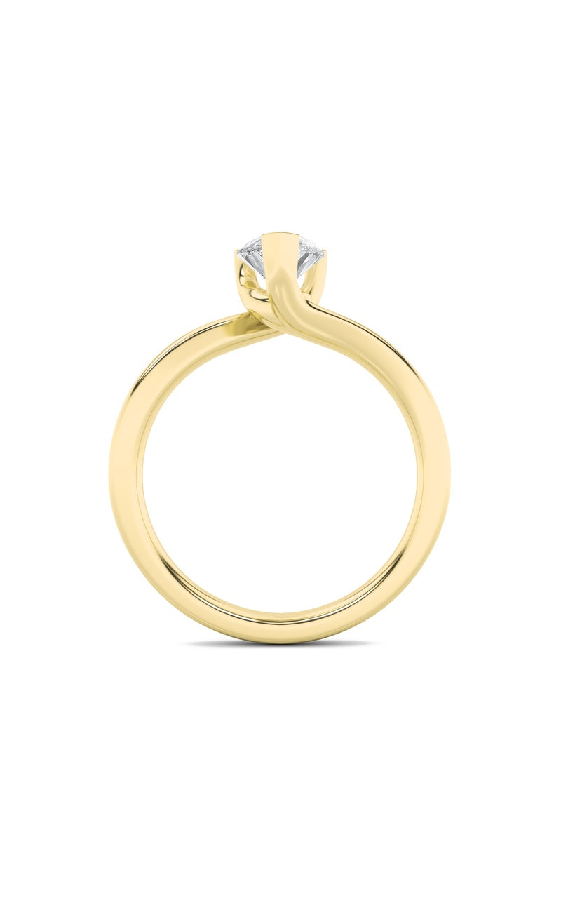 2Cttw Pear Shaped Lab Grown Diamond (F/VS) BypassShank Engagement Ring in 14K Gold