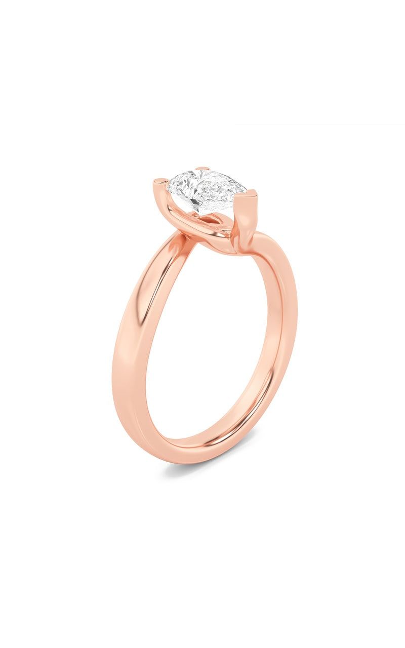 2Cttw Pear Shaped Lab Grown Diamond (F/VS) BypassShank Engagement Ring in 14K Gold