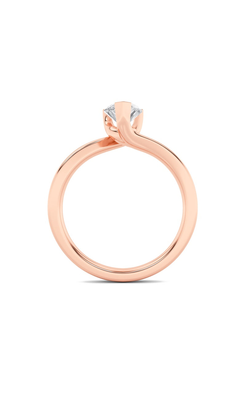 2CTW Pear Shaped Lab Grown Diamond (F/VS) Bypass Shank Engagement Ring in 14K Gold