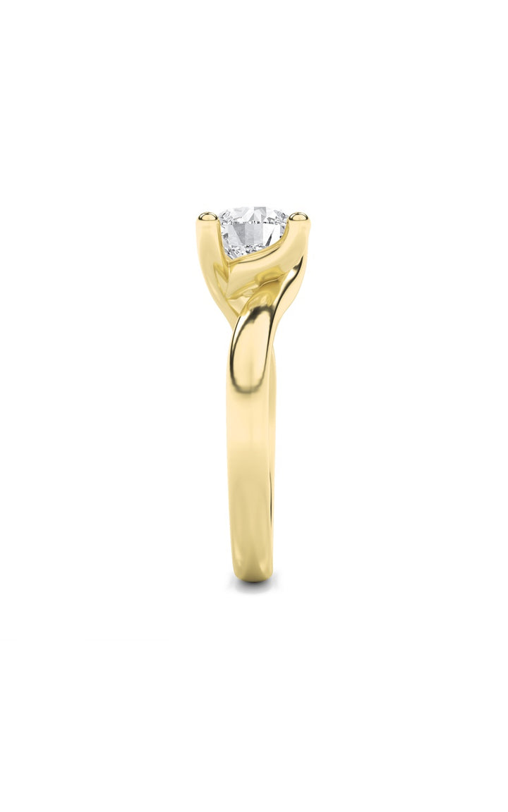1.5Cttw Round Shaped Lab Grown Diamond (F/VS) Bypass Shank Engagement Ring in 14K Gold