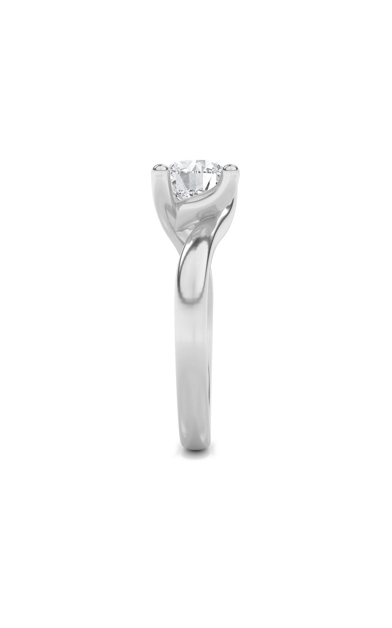 3CTW Round Shaped Lab Grown Diamond (F/VS) Bypass Shank Engagement Ring in 14K Gold