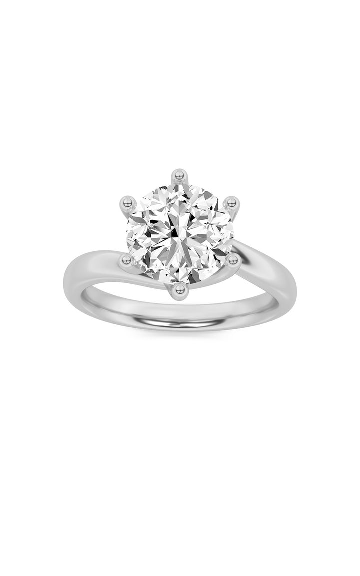 1Cttw Round Shaped Lab Grown Diamond (F/VS) BypassShank Engagement Ring in 14K Gold