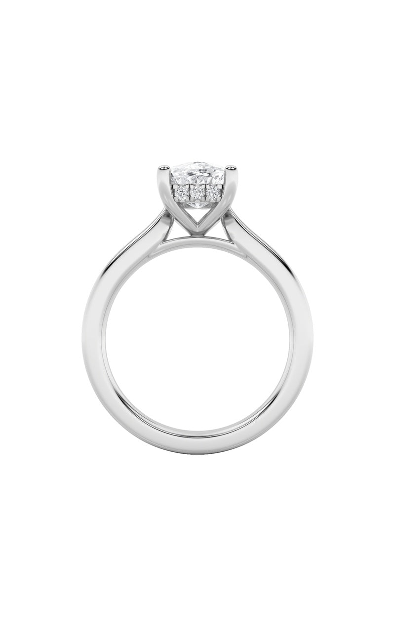 2CTW Elongated Cushion Shaped Lab Grown Diamond (F/VS) Classic Cathedral Shank Engagement Ring in 14K Gold