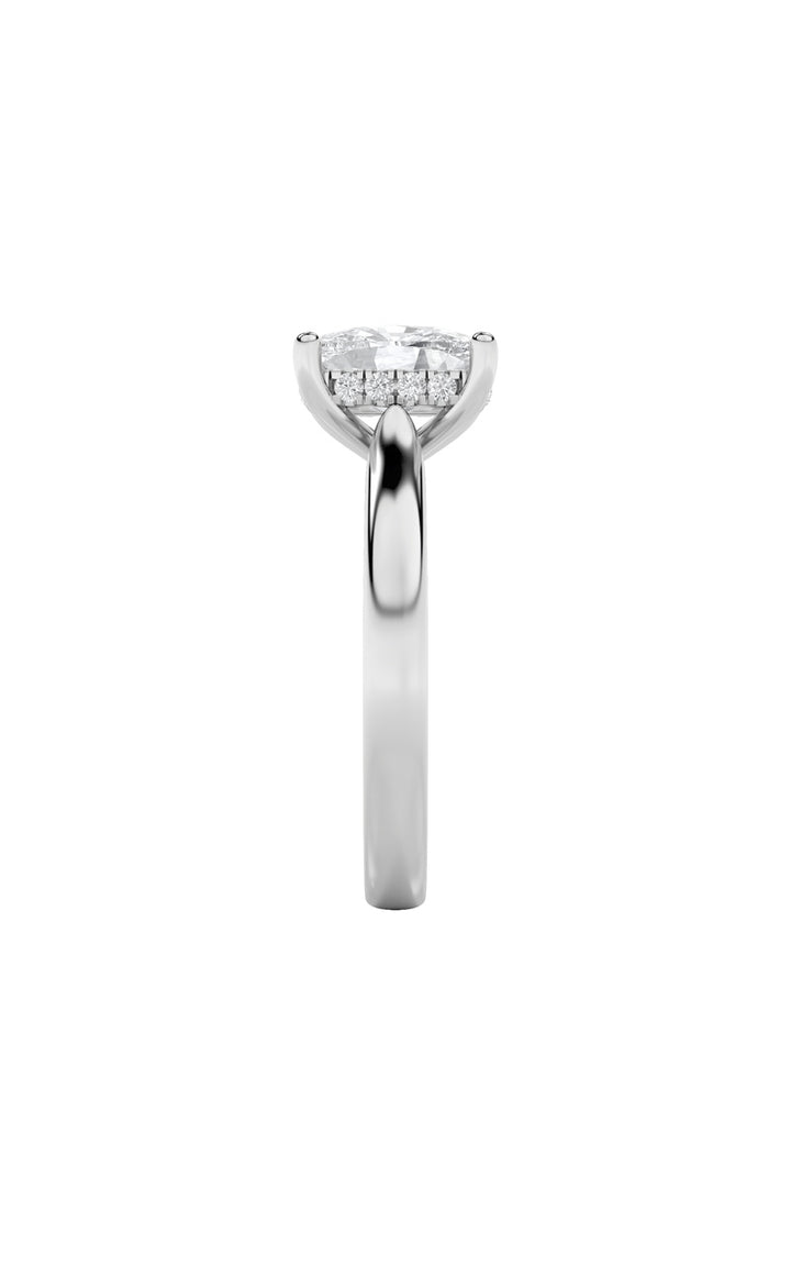 2CTW Elongated Cushion Shaped Lab Grown Diamond (F/VS) Classic Cathedral Shank Engagement Ring in 14K Gold