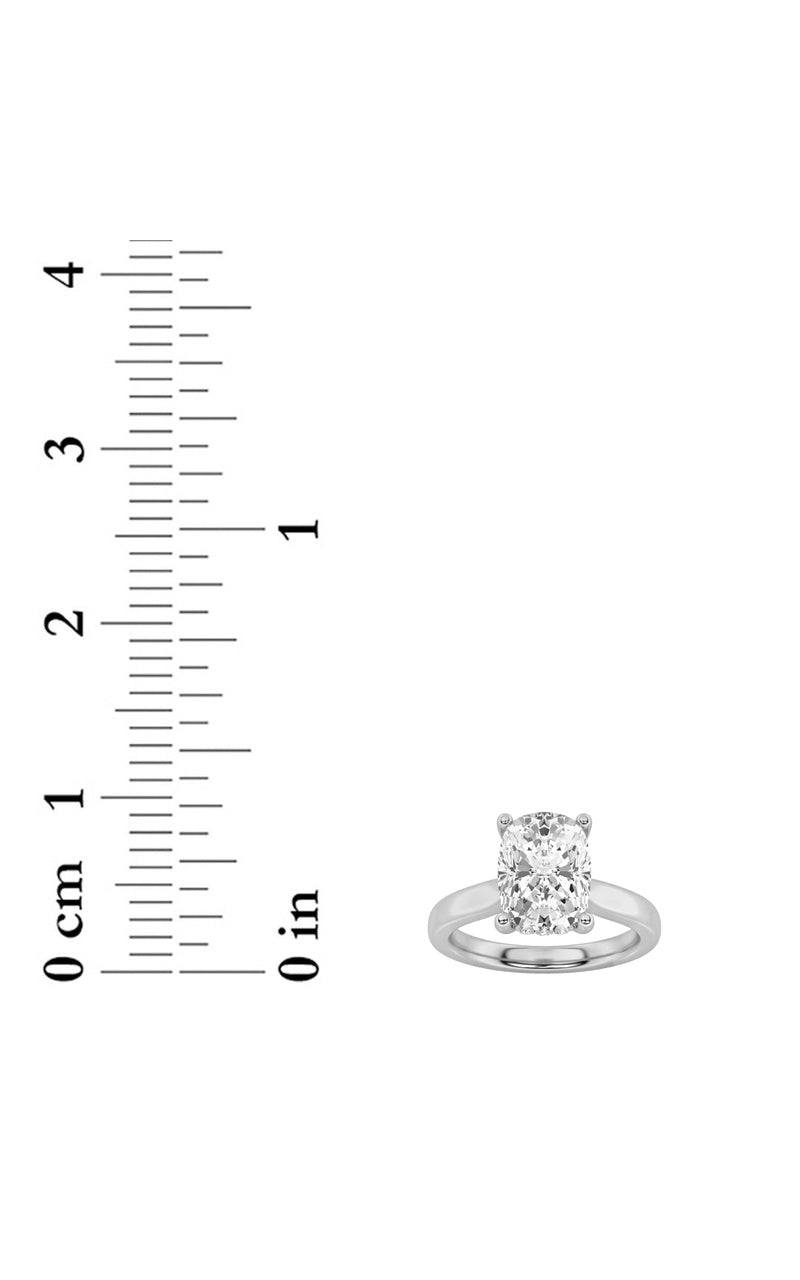 2CTW Elongated Cushion Shaped Lab Grown Diamond (F/VS) Classic Cathedral Shank Engagement Ring in 14K Gold