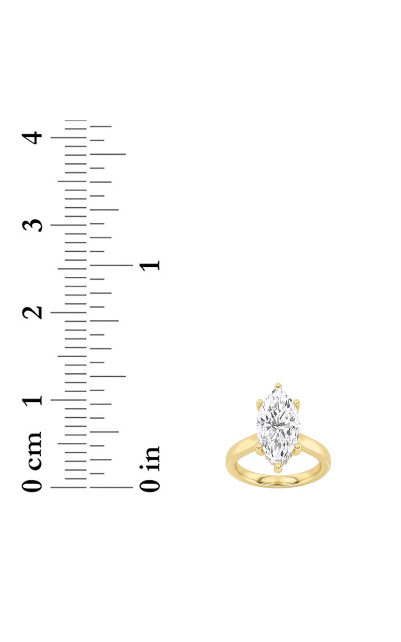 1CTW Marquise Shaped Lab Grown Diamond (F/VS) Hidden Halo Cathedral Shank Engagement Ring in 14K Gold