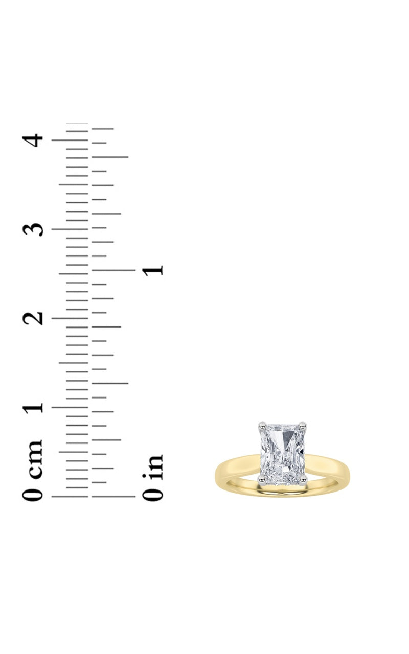 1.5CTW Radiant Shaped Lab Grown Diamond (F/VVS) Hidden Halo Cathedral Shank Engagement Ring in 14K Gold