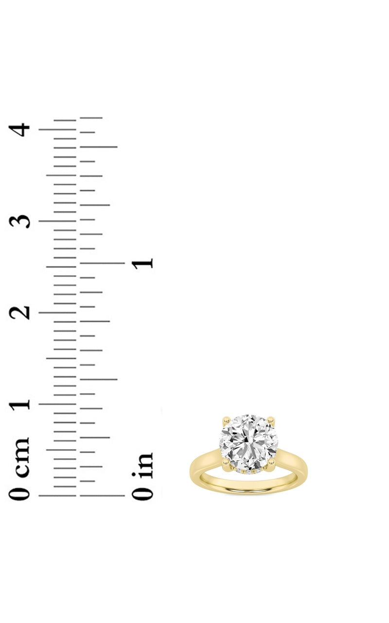 1.5CTW Round Shaped Lab Grown Diamond (F/VS) Hidden Halo Cathedral Shank Engagement Ring in 14K Gold