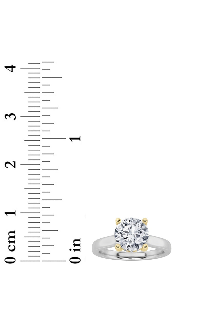 3CTW Round Shaped Lab Grown Diamond (F/VS) Hidden Halo Cathedral Shank Engagement Ring in 14K Gold, 14K White Gold|14K Yellow Gold