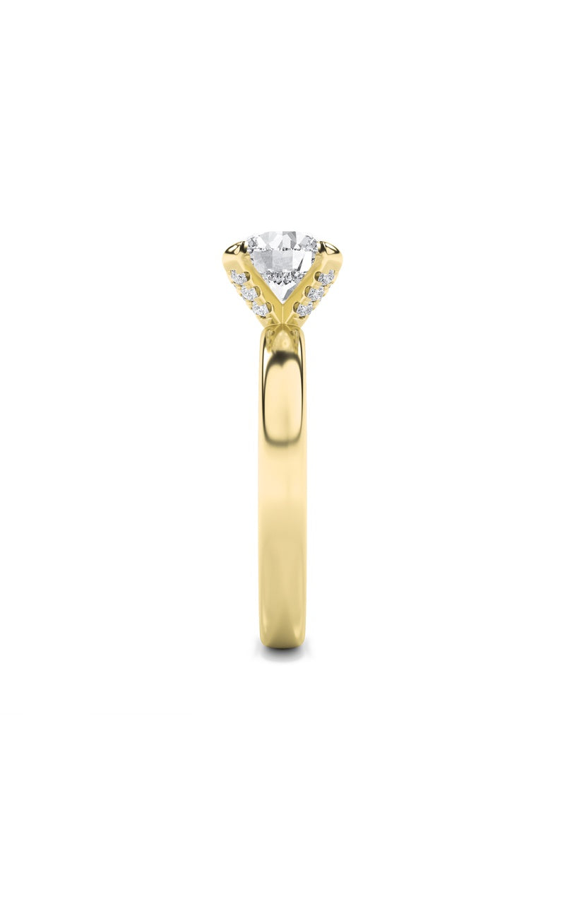 2Cttw Round Shaped Lab Grown Diamond (F/VS) HiddenHalo Petite Shank Ring in 14K Gold