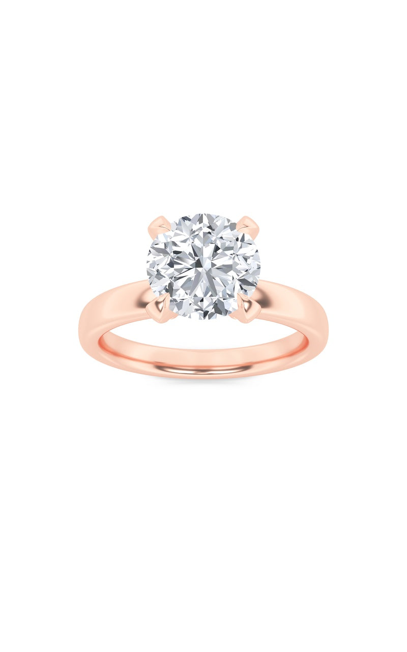 2Cttw Round Shaped Lab Grown Diamond (F/VS) HiddenHalo Petite Shank Ring in 14K Gold