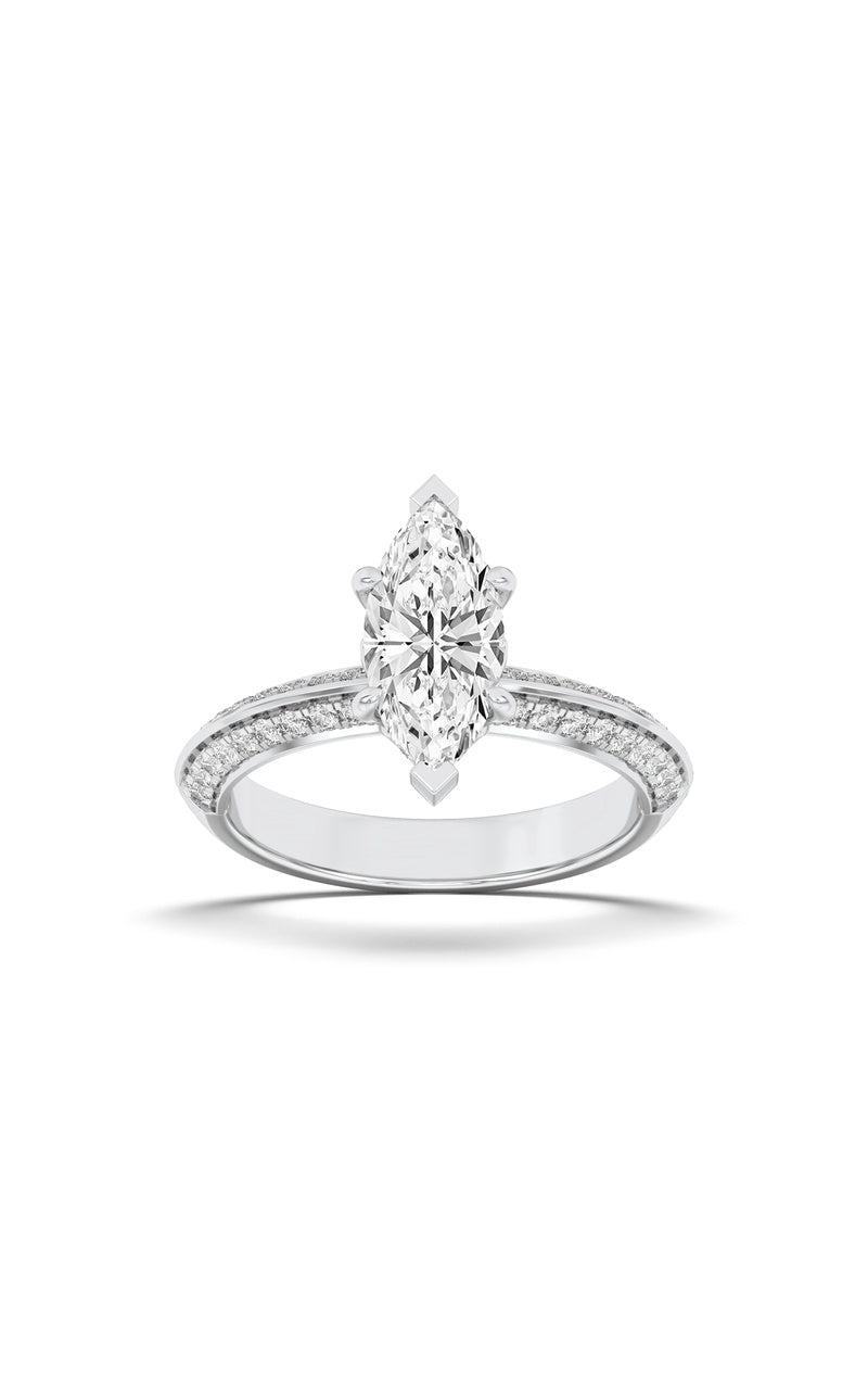 2.5Cttw Marquise Shaped Lab Grown Diamond (F/VS) Ring in 14K Gold