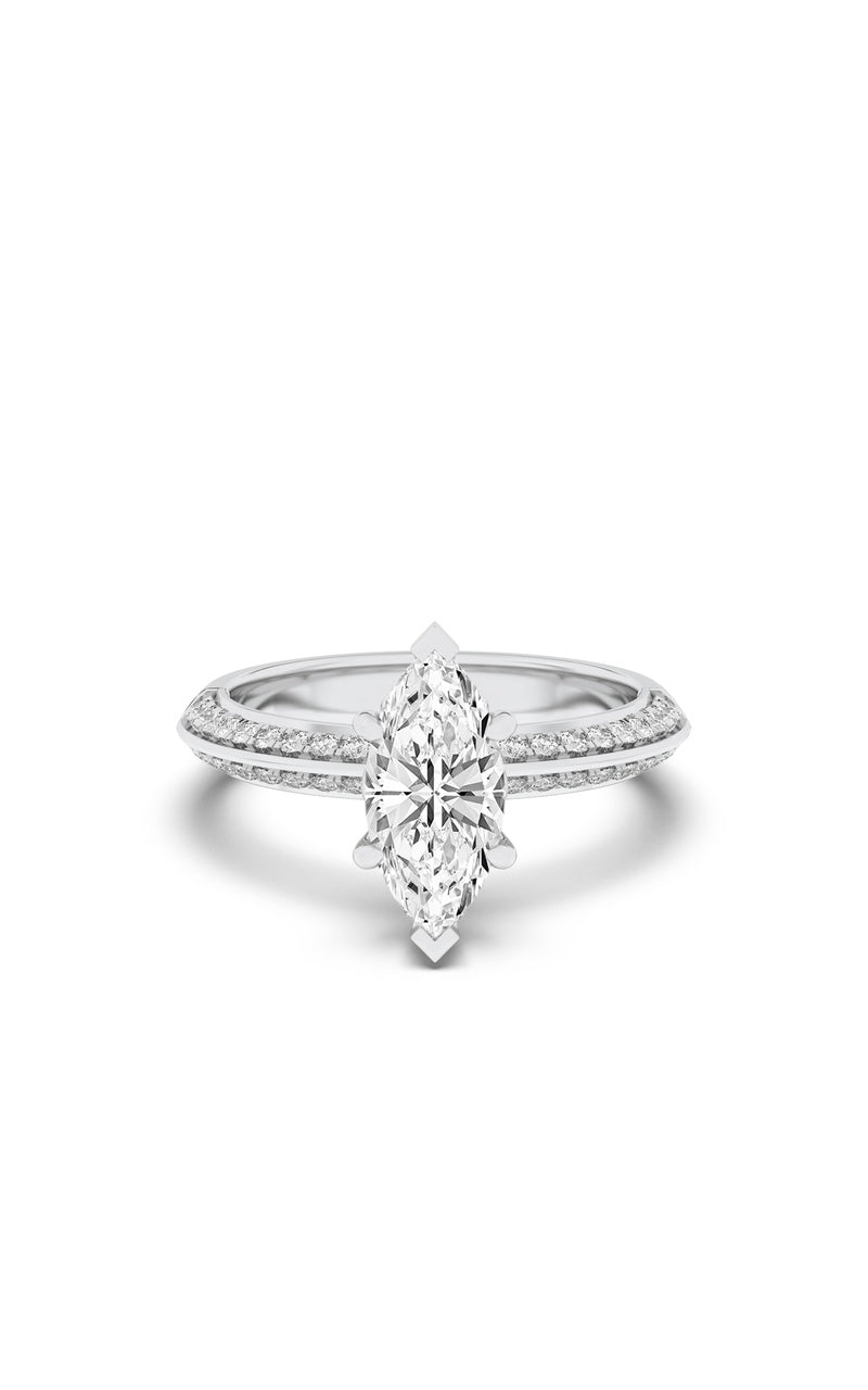 2.5CTW Marquise Shaped Lab Grown Diamond (F/VS) Ring in 14K Gold