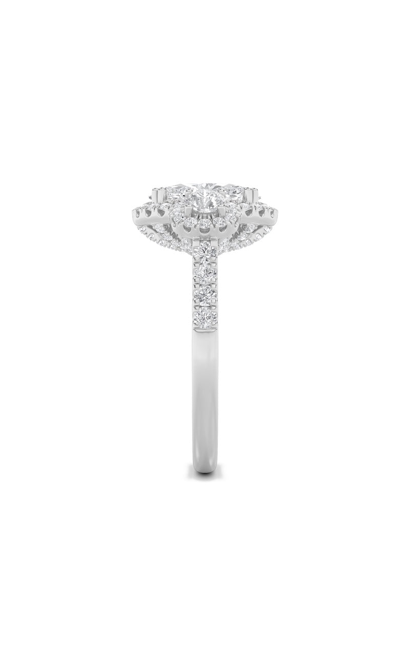 3Cttw Oval Shaped Lab Grown Diamond (F/VS) Three Stone Accented Ring in 14K Gold