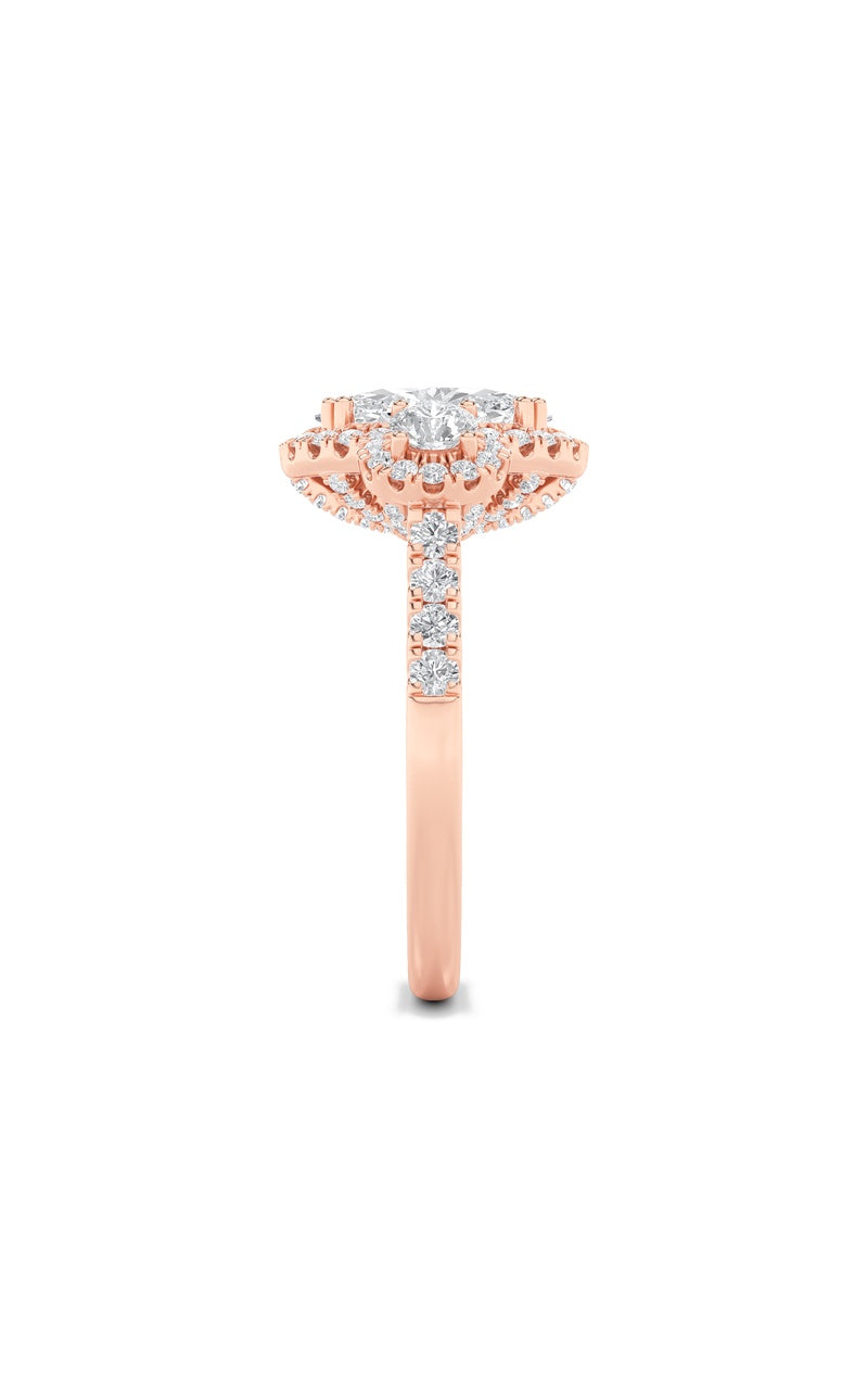 3Cttw Oval Shaped Lab Grown Diamond (F/VS) Three Stone Accented Ring in 14K Gold