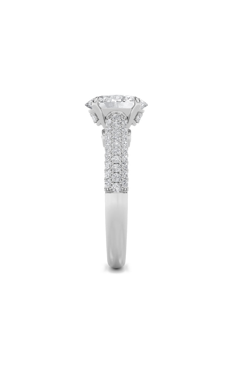 2.5CTW Oval Shaped Lab Grown Diamond (F/VS) Hidden Halo Accented Engagement Ring in 14K Gold, 14K White Gold