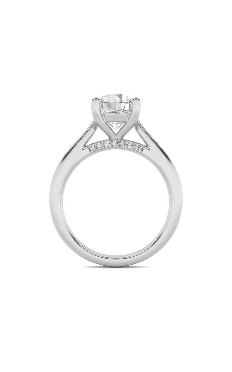1Cttw Round Shaped Lab Grown Diamond (F/VS) Accented Enagement Ring in 14K Gold
