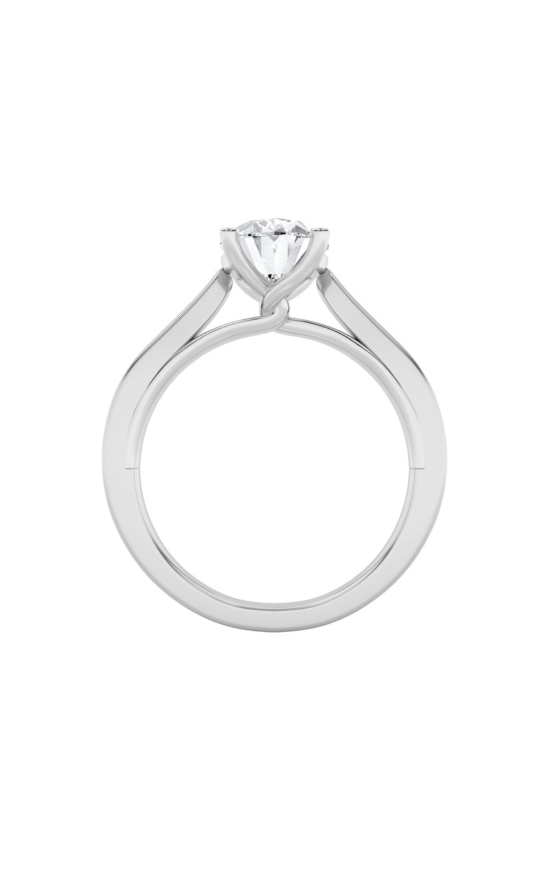 3CTW Oval Shaped Lab Grown Diamond (G/VS) Twisted Basket Cathedral Shank Solitaire Ring in 14K Gold
