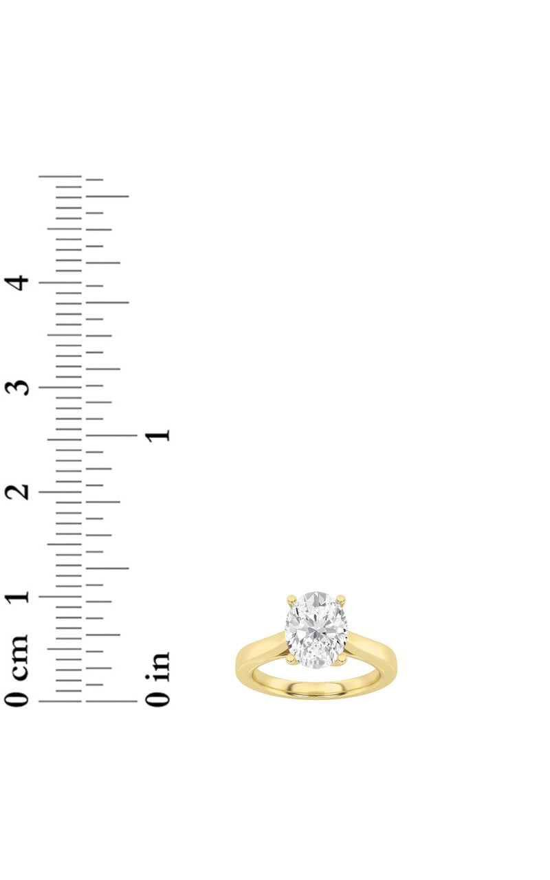 3CTW Oval Shaped Lab Grown Diamond (G/VS) Twisted Basket Cathedral Shank Solitaire Ring in 14K Gold