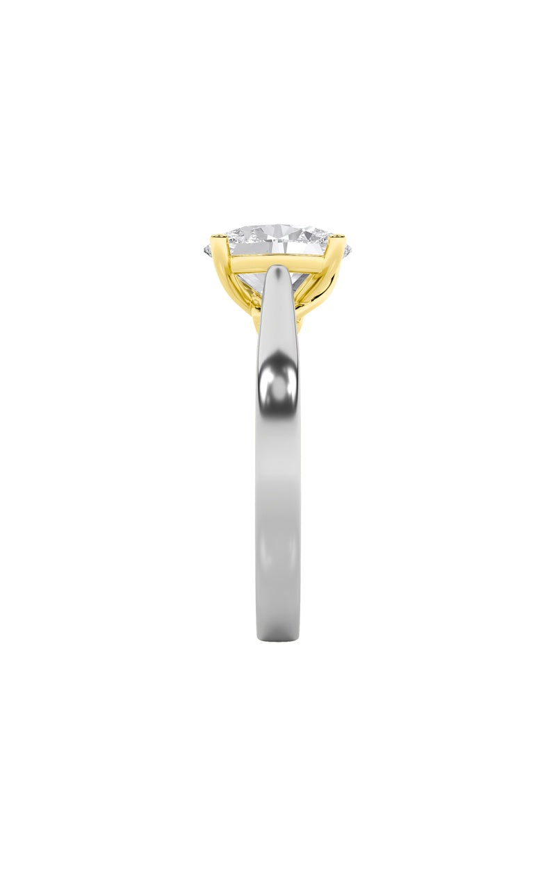 3Cttw Oval Shaped Lab Grown Diamond (G/VS) TwistedBasket Cathedral Shank Solitaire Ring in 14K Gold