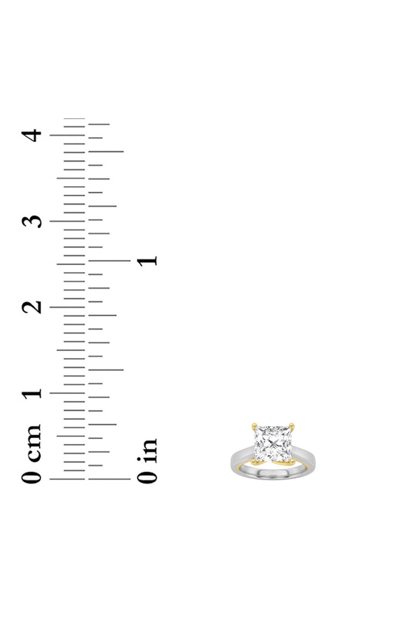 1CTW Princess Shaped Lab Grown Diamond (F/VS) Two Tone Twisted Basket Cathedral Shank Solitaire Ring in 14K Gold