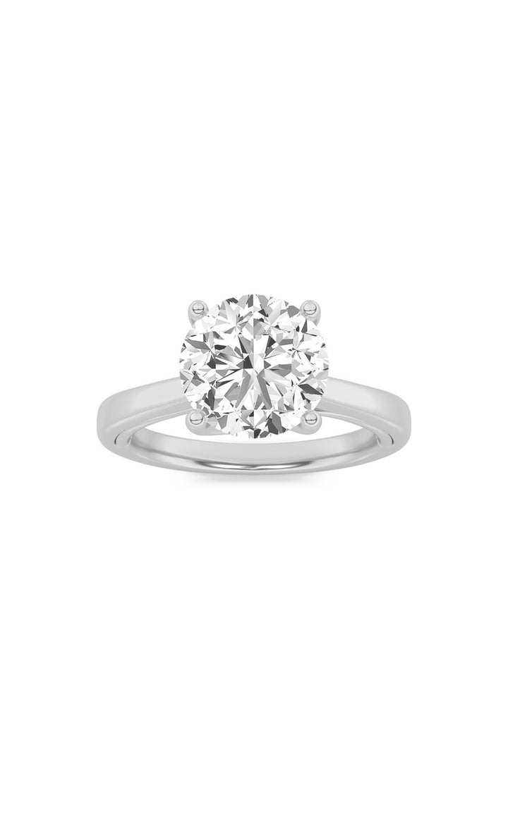 3CTW Round Shaped Lab Grown Diamond (G/VS) Twisted Basket Cathedral Shank Solitaire Ring in 14K Gold