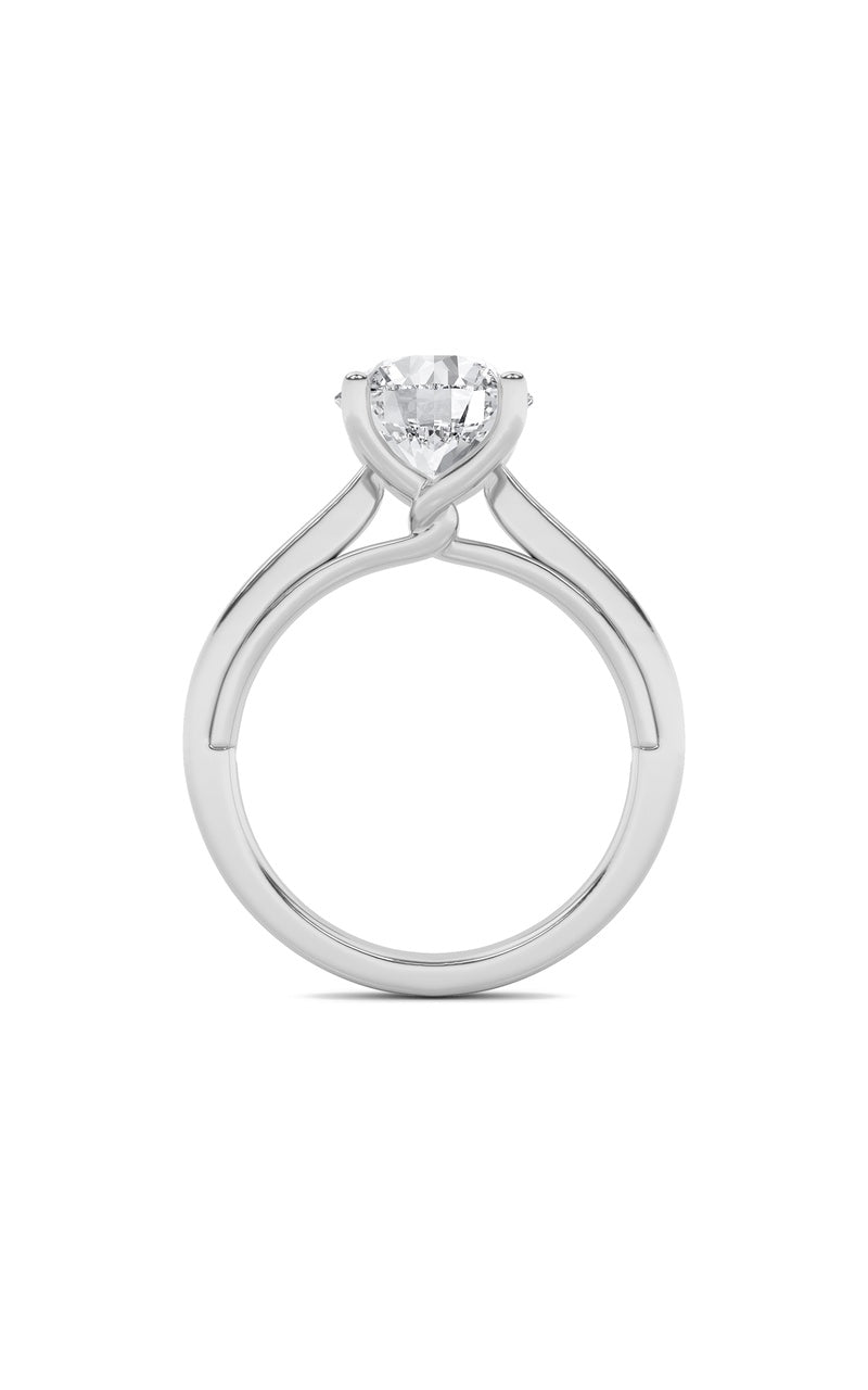 3CTW Round Shaped Lab Grown Diamond (G/VS) Twisted Basket Cathedral Shank Solitaire Ring in 14K Gold
