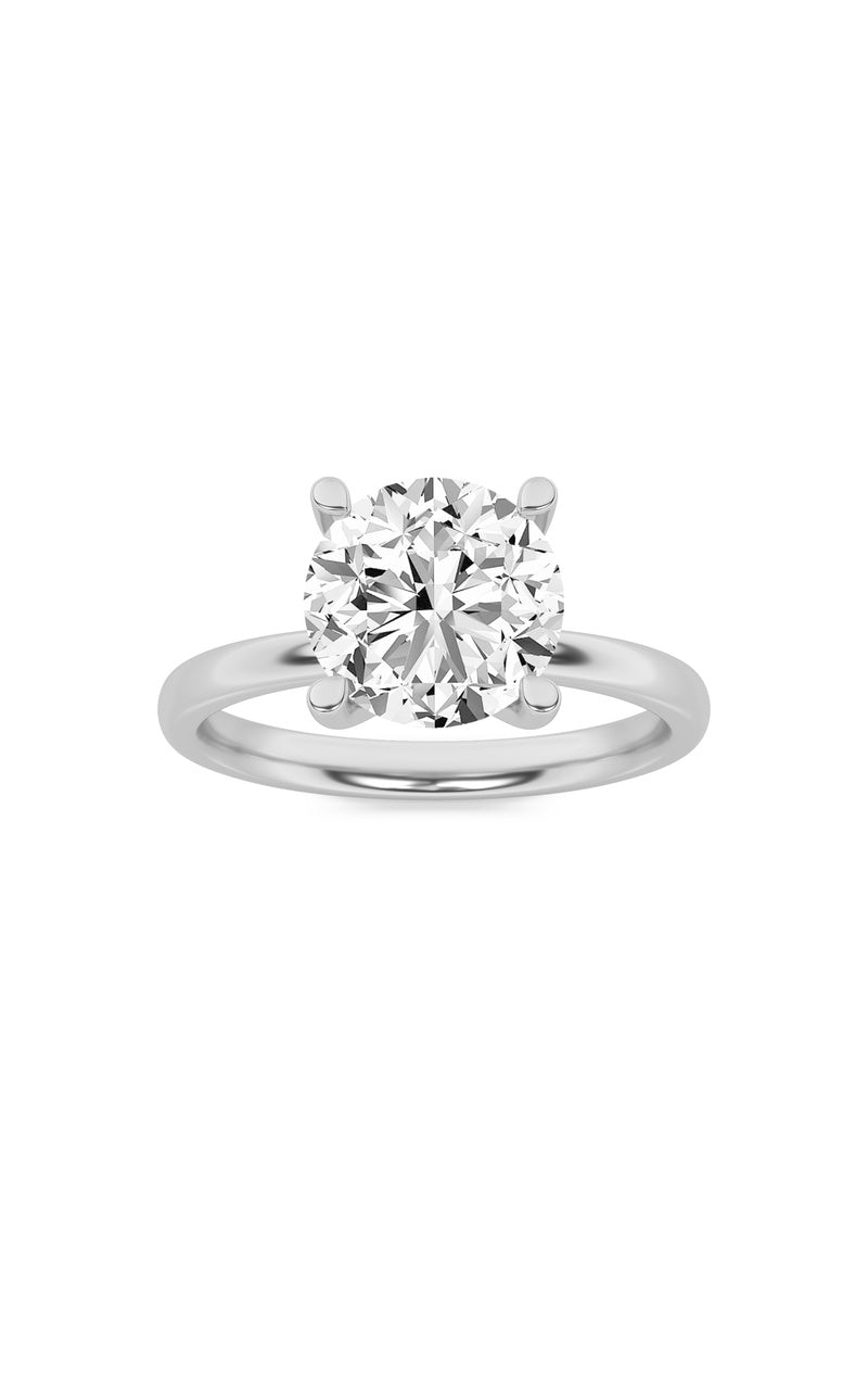 2Cttw Round Shaped Lab Grown Diamond (F/VS) HiddenHalo Petite Shank Ring in 14K Gold