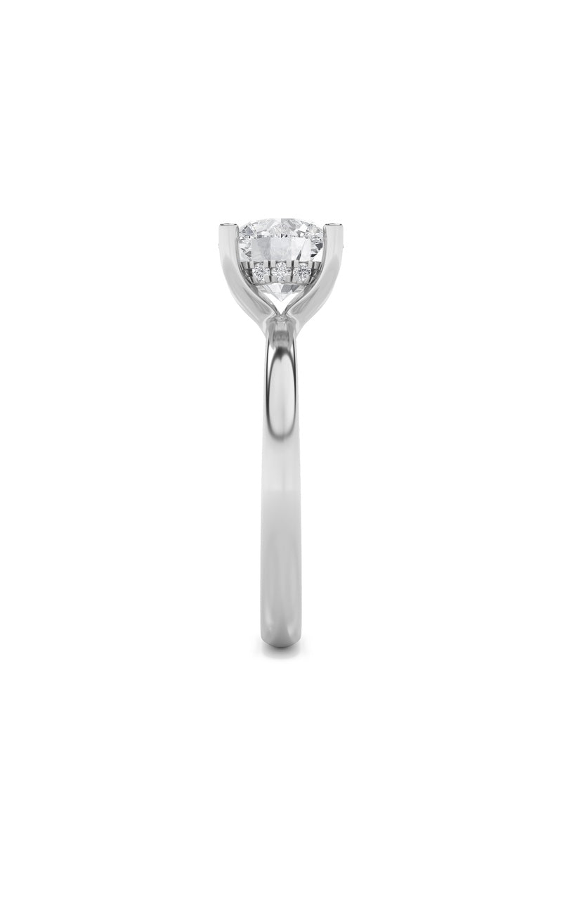 2Cttw Round Shaped Lab Grown Diamond (F/VS) HiddenHalo Petite Shank Ring in 14K Gold
