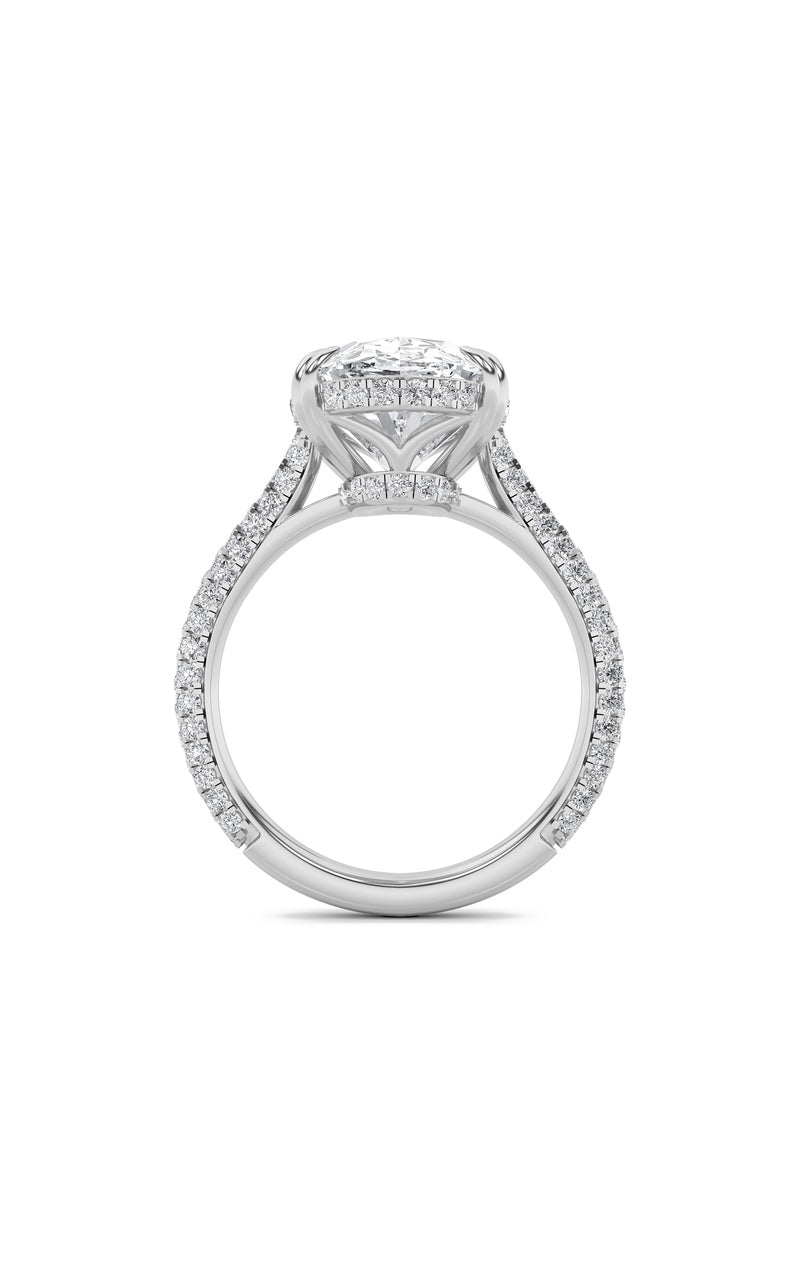 7Cttw Oval Shaped Lab Grown Diamond (F/VS) Bold Statement Accented Ring in 14K Gold