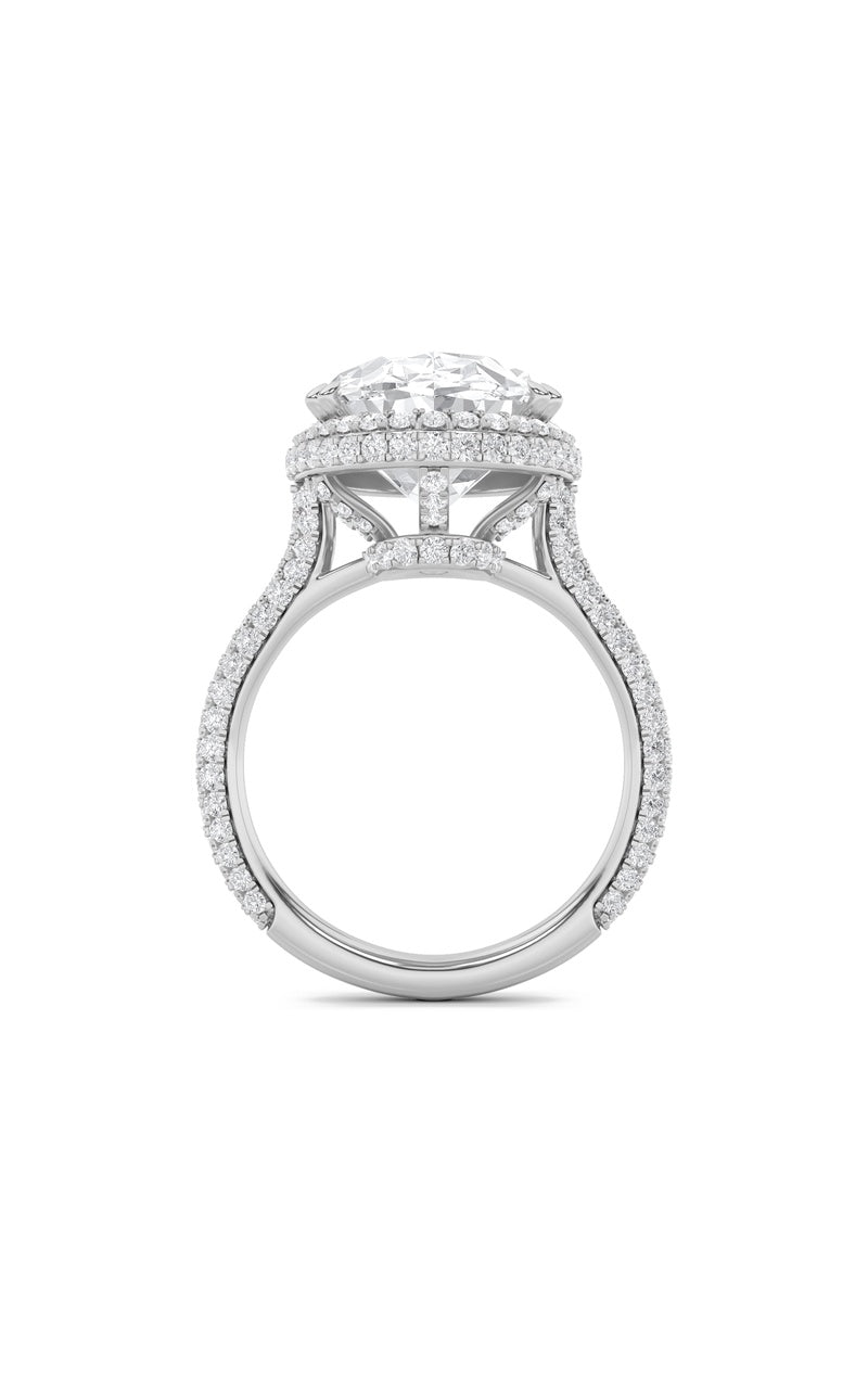 7.5Cttw Oval Shaped Lab Grown Diamond (F/VS) BoldStatement Accented Ring in 14K Gold
