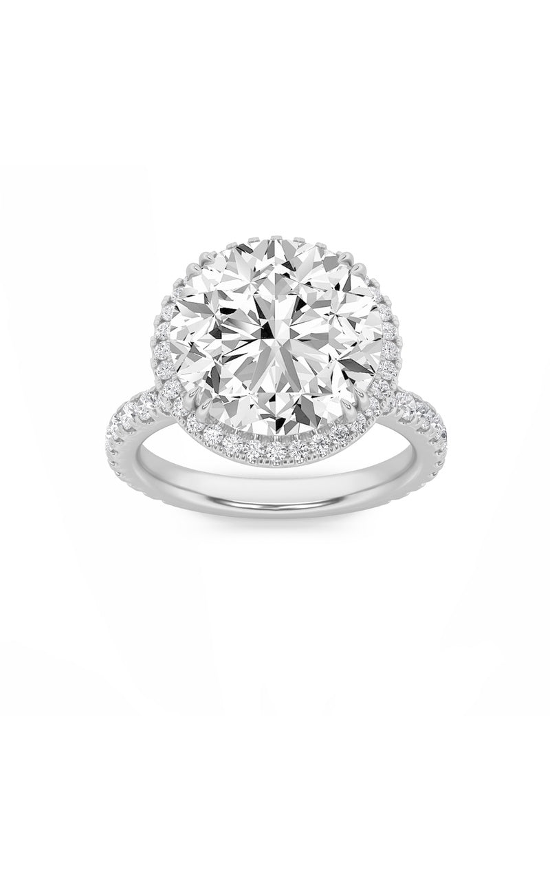 6Cttw Round Shaped Lab Grown Diamond (F/VS) Bold Statement Accented Ring in 14K Gold