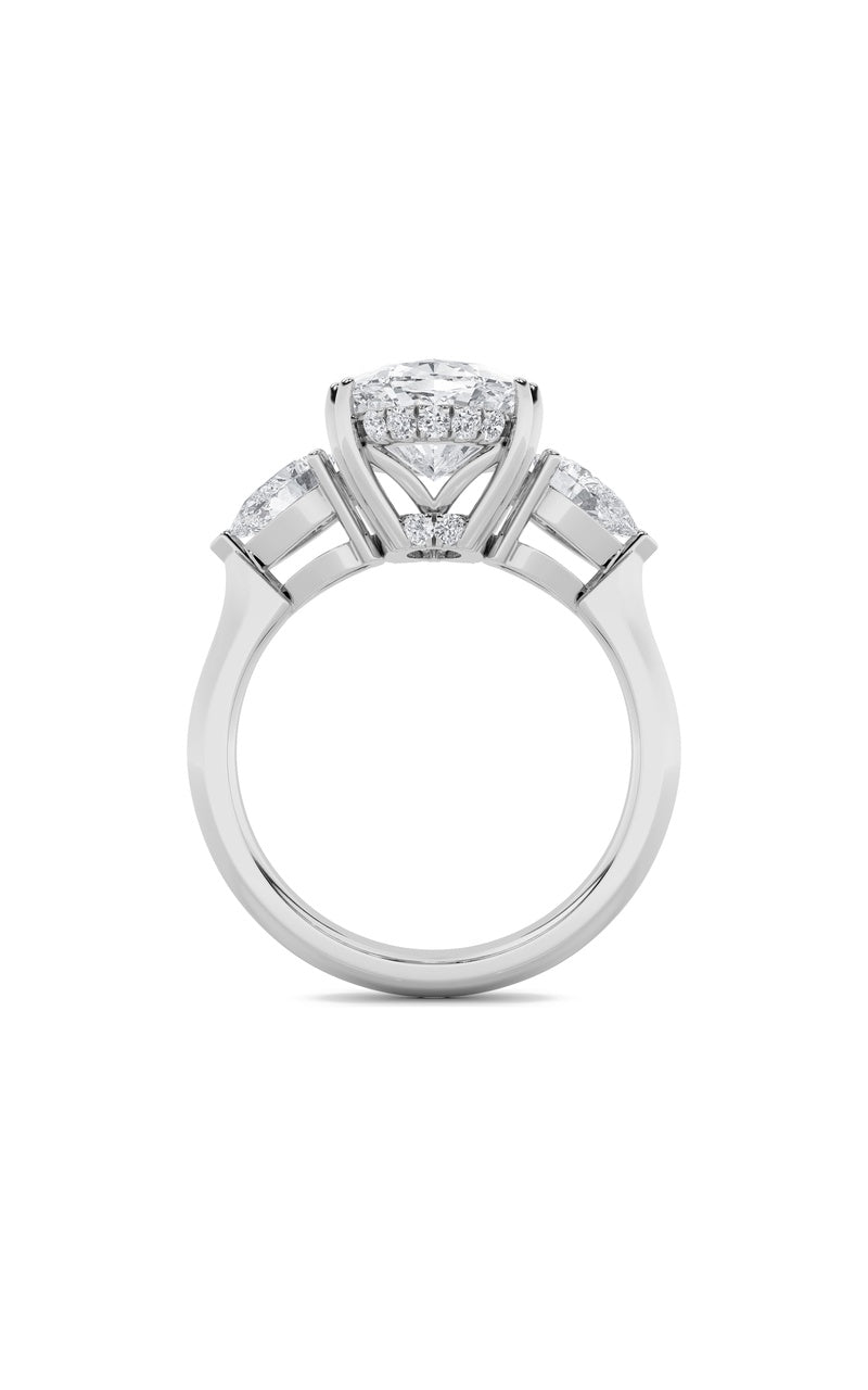 6.5Cttw Oval Shaped Lab Grown Diamond (F/VS) BoldStatement Accented Ring in 14K Gold