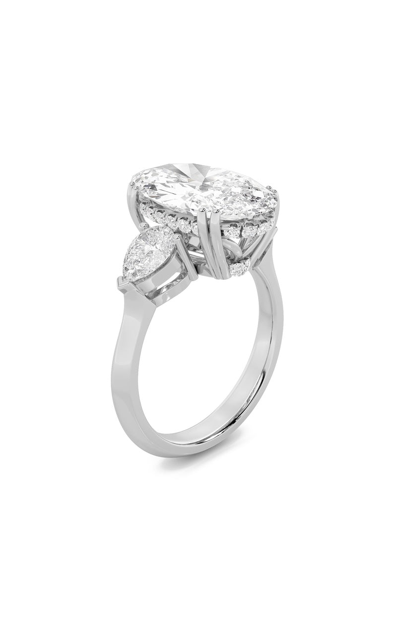 6.5Cttw Oval Shaped Lab Grown Diamond (F/VS) BoldStatement Accented Ring in 14K Gold