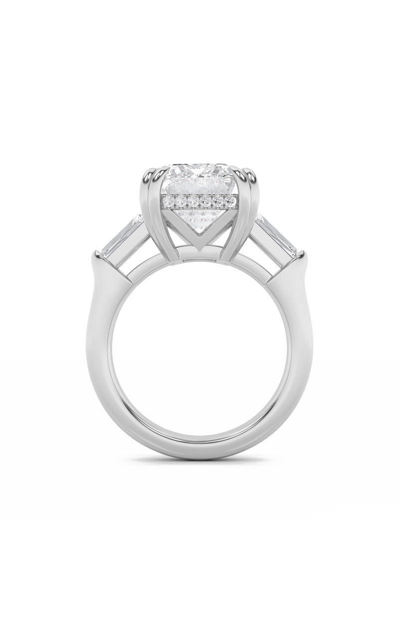 9Cttw Emerald Shaped Lab Grown Diamond (F/VS) BoldStatement Accented Ring in 14K Gold