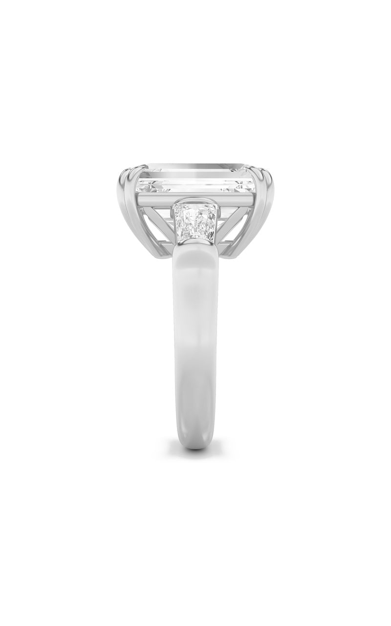 9Cttw Emerald Shaped Lab Grown Diamond (F/VS) BoldStatement Accented Ring in 14K Gold