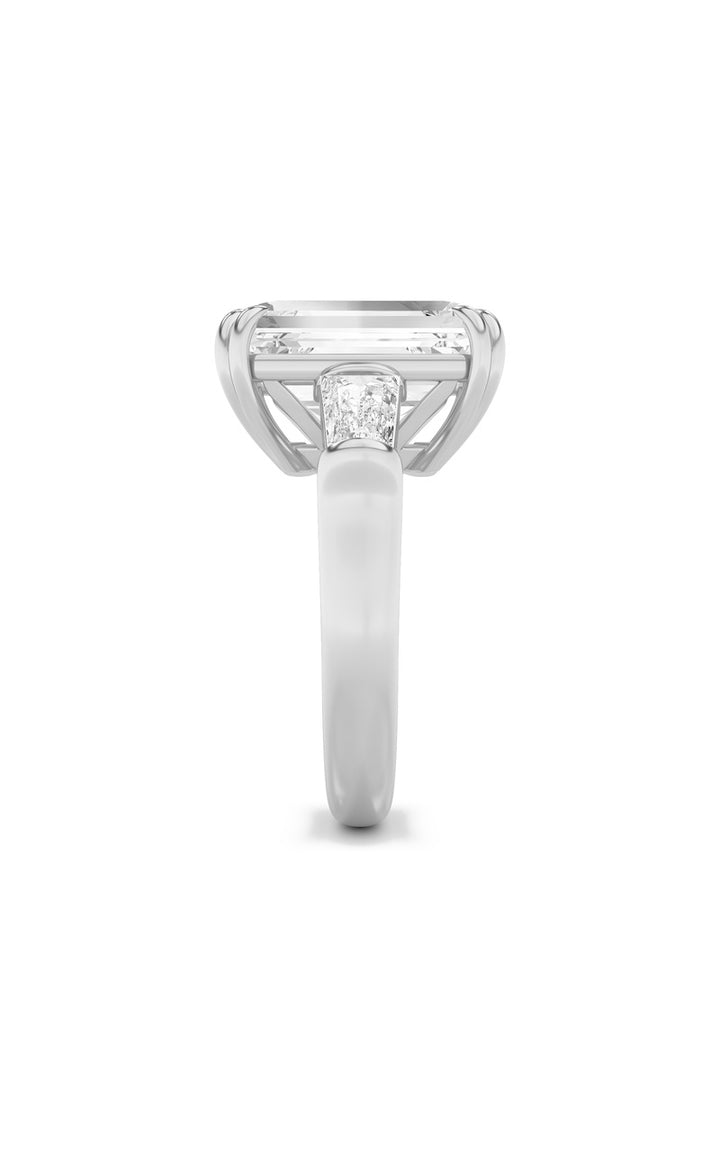 9Cttw Emerald Shaped Lab Grown Diamond (F/VS) BoldStatement Accented Ring in 14K Gold