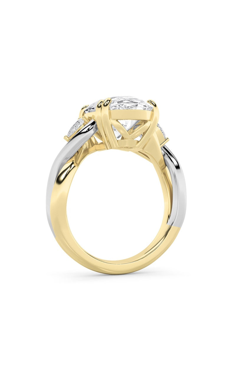 6.25Cttw Oval Shaped Lab Grown Diamond (F/VS) BoldAccented Engagement Ring in 14K Gold