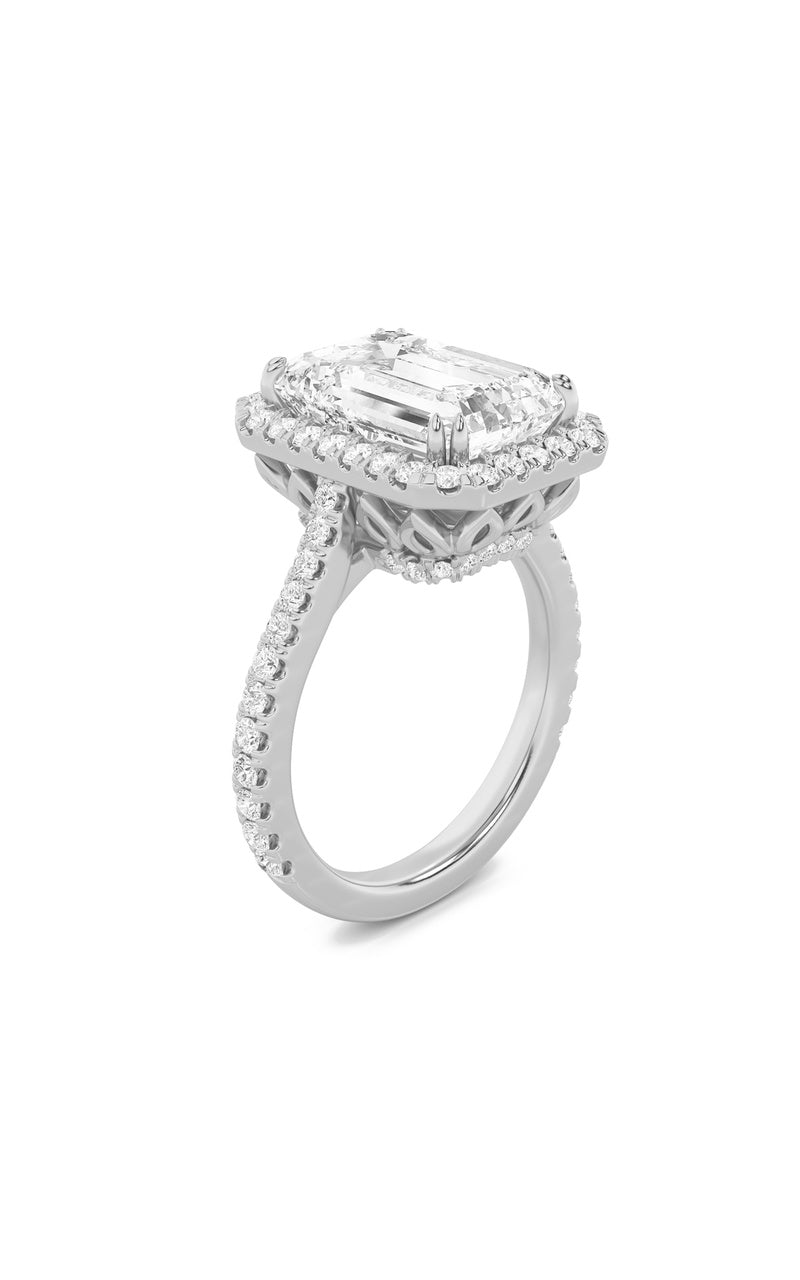 6Cttw Radiant Shaped Lab Grown Diamond (F/VS) BoldAccented Engagement Ring in 14K Gold