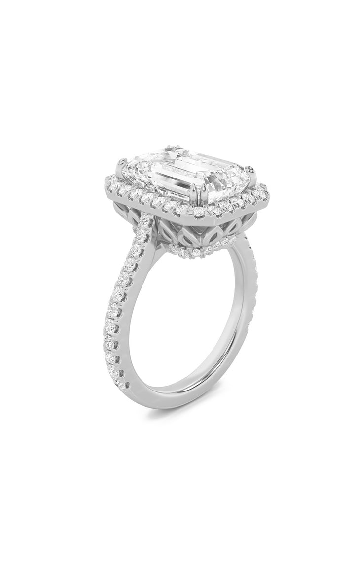 6Cttw Radiant Shaped Lab Grown Diamond (F/VS) BoldAccented Engagement Ring in 14K Gold