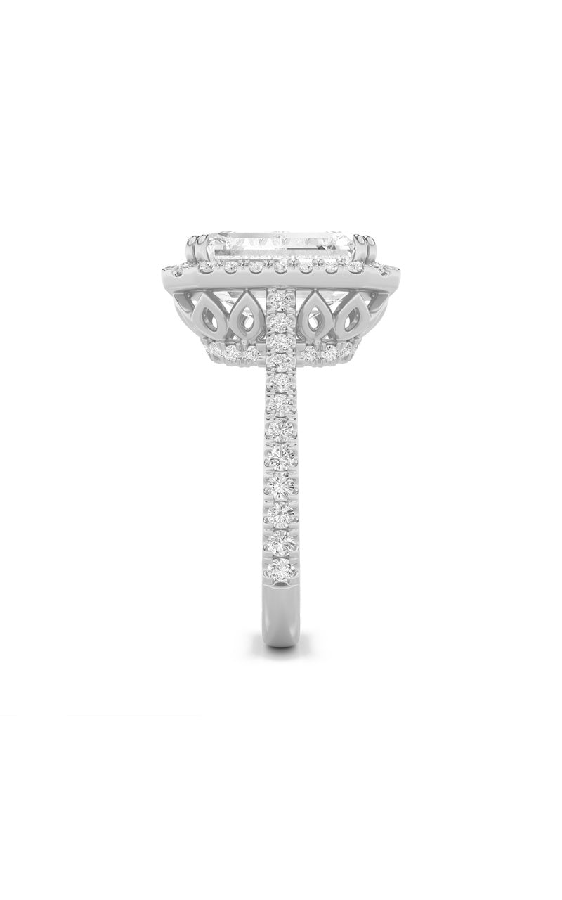 6Cttw Radiant Shaped Lab Grown Diamond (F/VS) BoldAccented Engagement Ring in 14K Gold