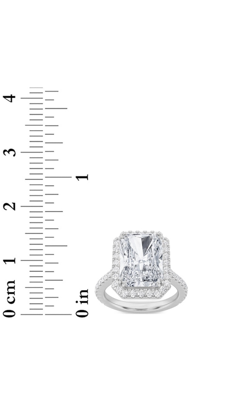 6Cttw Radiant Shaped Lab Grown Diamond (F/VS) BoldAccented Engagement Ring in 14K Gold