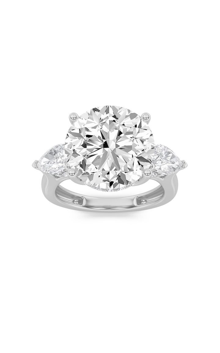 7.25Cttw Round Shaped Lab Grown Diamond (G/VS) Bold Accented Engagement Ring in 14K Gold