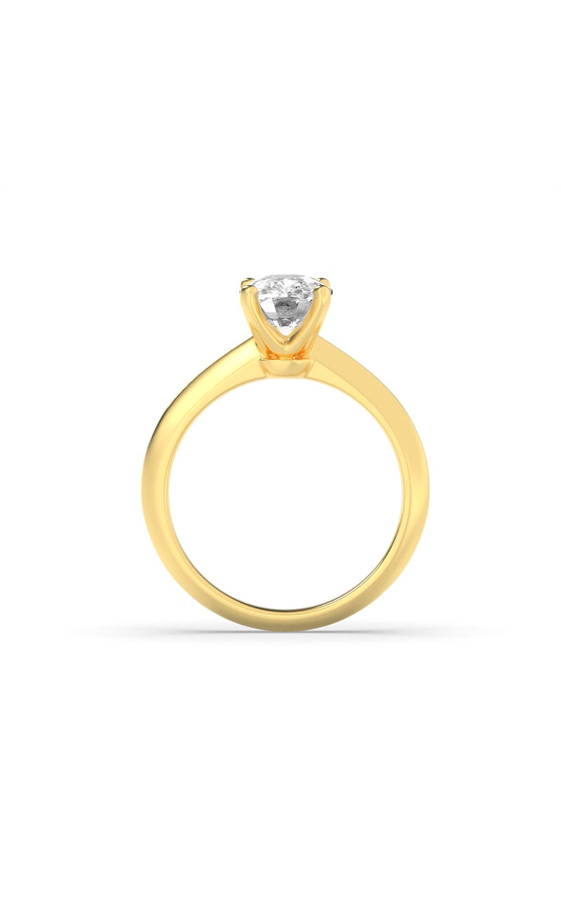 1.5CTW Elongated Cushion Shaped Lab Grown Diamond (F/VS) Knife Edge Shank Solitaire Engagement Ring in 14K Gold